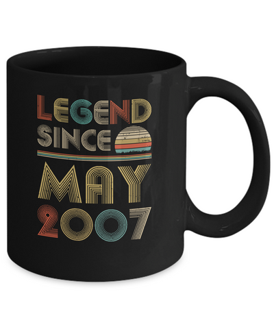 Legend Since May 2007 Vintage 14th Birthday Gifts Mug-Coffee Mug-11oz Mug-Black