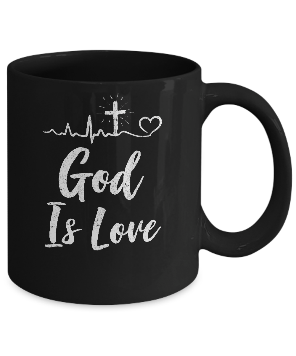 God Is Love Christian Gifts Women Mug-Coffee Mug-11oz Mug-Black
