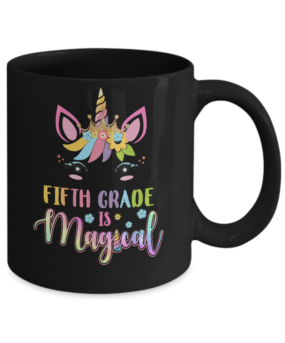 Fifth Grade is magical Unicorn Back to School 5th Grade Mug-Coffee Mug-11oz Mug-Black
