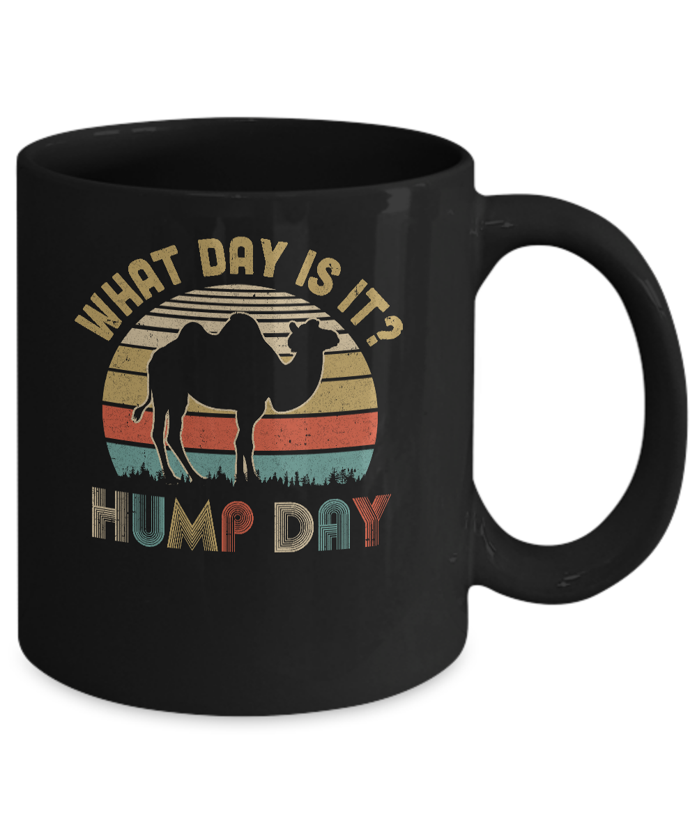 What Day Is It Vintage Funny Hump Day Camel Mug-Coffee Mug-11oz Mug-Black