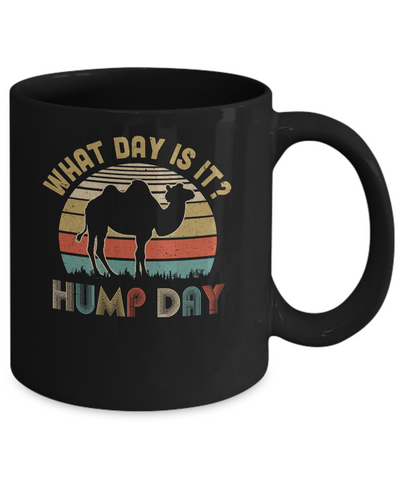 What Day Is It Vintage Funny Hump Day Camel Mug-Coffee Mug-11oz Mug-Black