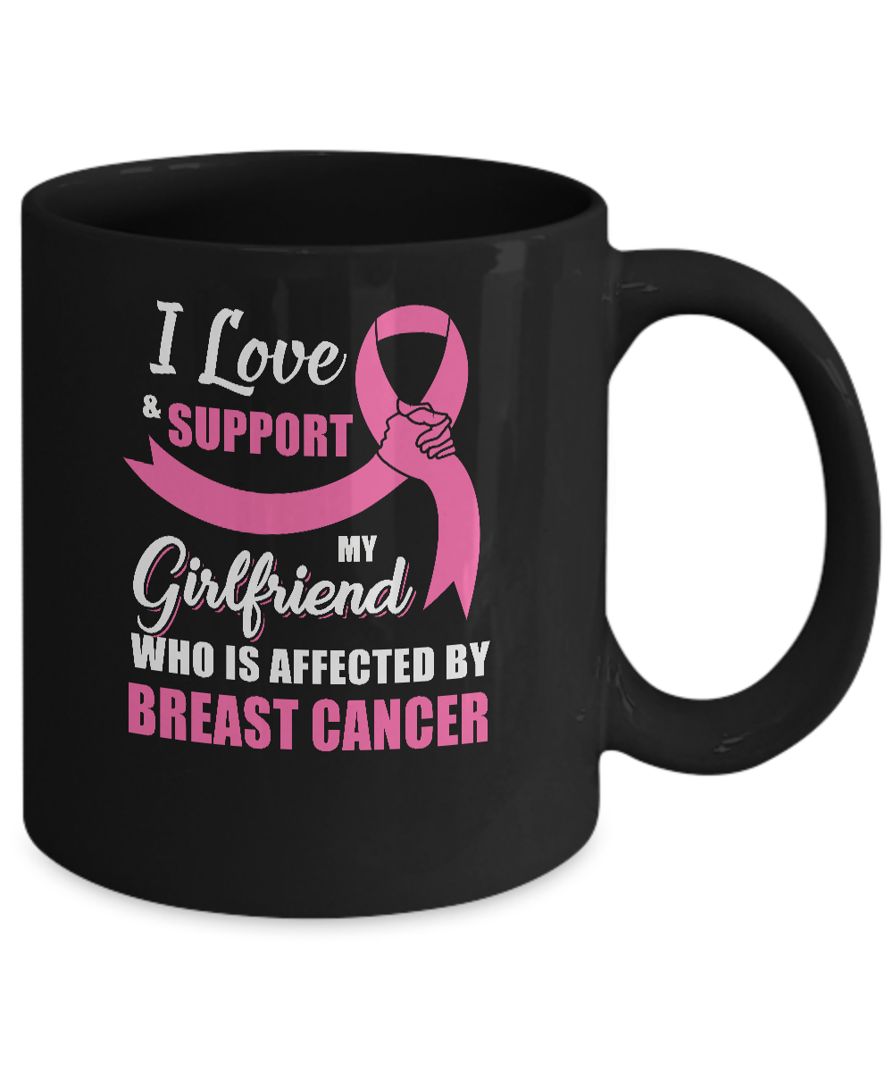 Breast Cancer Awareness Support Pink Girlfriend Boyfriend Mug-Coffee Mug-11oz Mug-Black