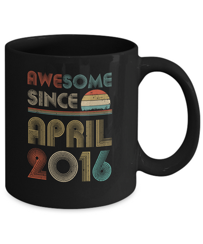 Awesome Since April 2016 Vintage 5th Birthday Gifts Youth Mug-Coffee Mug-11oz Mug-Black