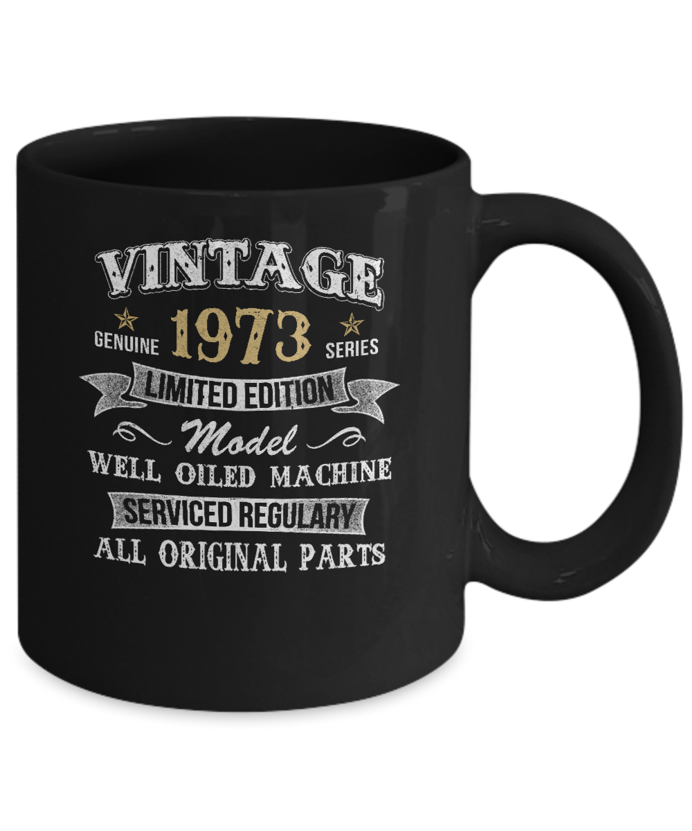 Vintage 48th Birthday Funny 1973 All Original Parts Mug-Coffee Mug-11oz Mug-Black