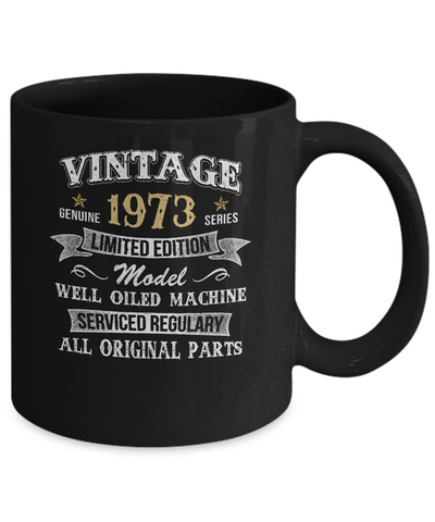 Vintage 48th Birthday Funny 1973 All Original Parts Mug-Coffee Mug-11oz Mug-Black