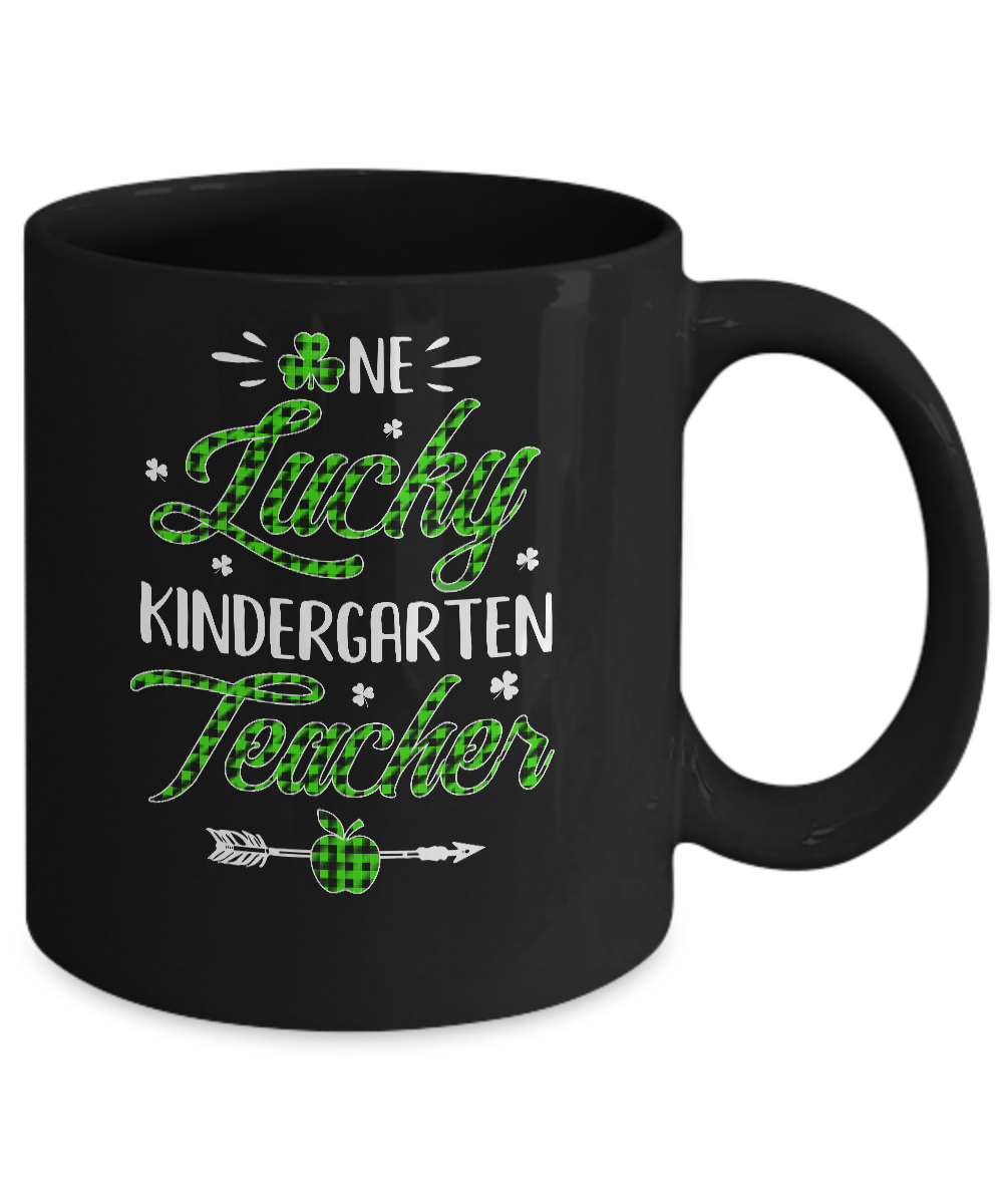 One Lucky Kindergarten Teacher St Patricks Day Irish Gift Mug-Coffee Mug-11oz Mug-Black