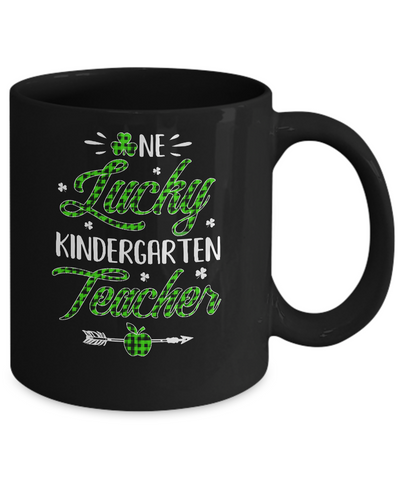 One Lucky Kindergarten Teacher St Patricks Day Irish Gift Mug-Coffee Mug-11oz Mug-Black