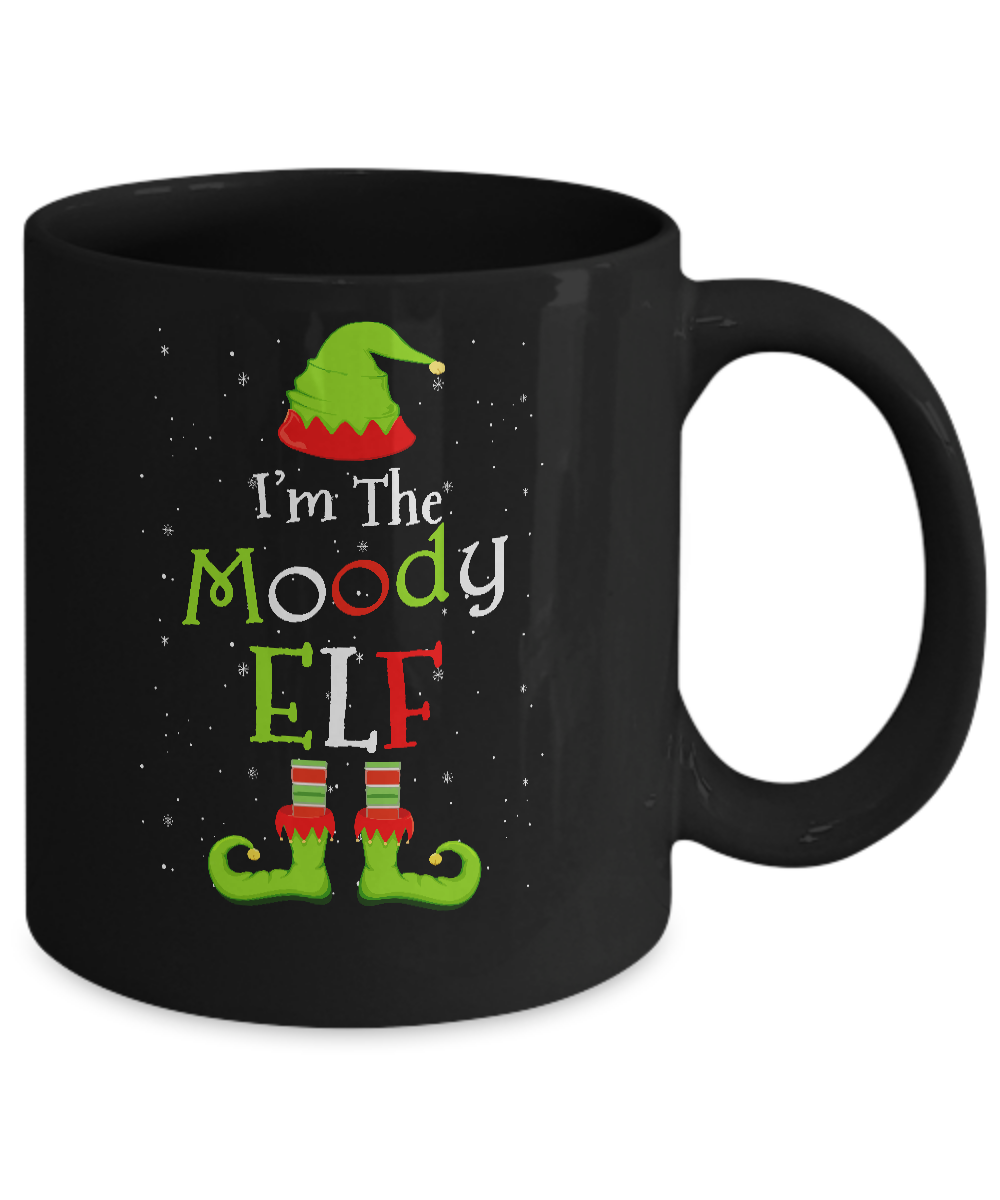 I'm The Moody Elf Family Matching Funny Christmas Group Gift Mug-Coffee Mug-11oz Mug-Black