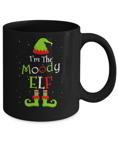 I'm The Moody Elf Family Matching Funny Christmas Group Gift Mug-Coffee Mug-11oz Mug-Black