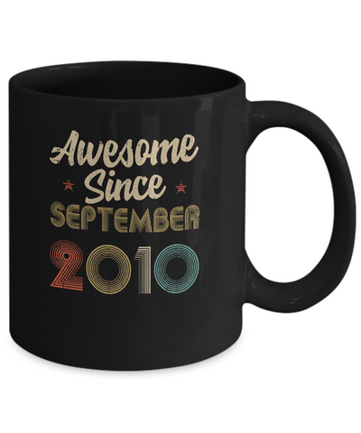 Awesome Since September 2010 Vintage 11th Birthday Gifts Mug-Coffee Mug-11oz Mug-Black