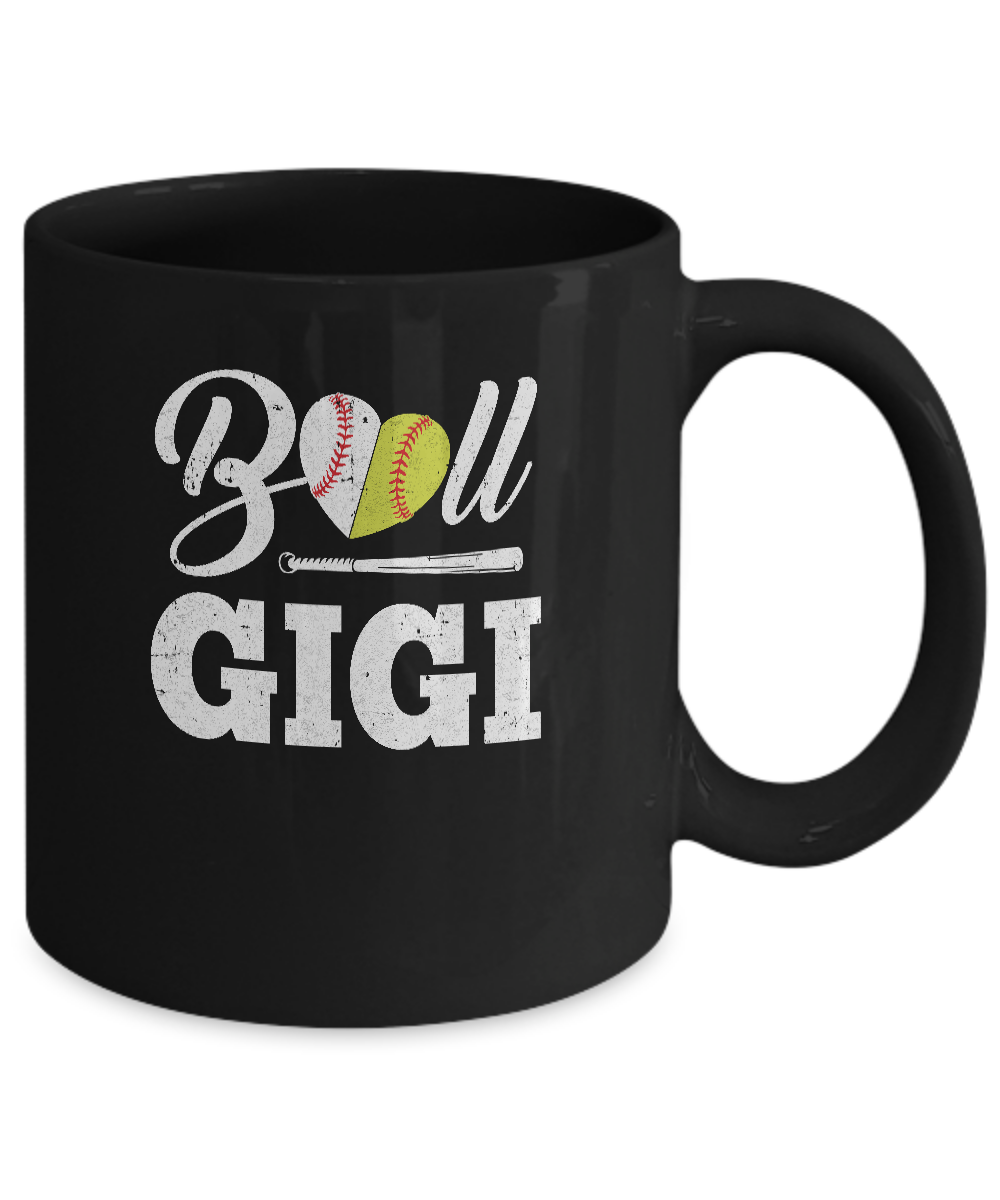 Funny Ball Gigi Softball Baseball Mothers Day Gifts Mug-Coffee Mug-11oz Mug-Black