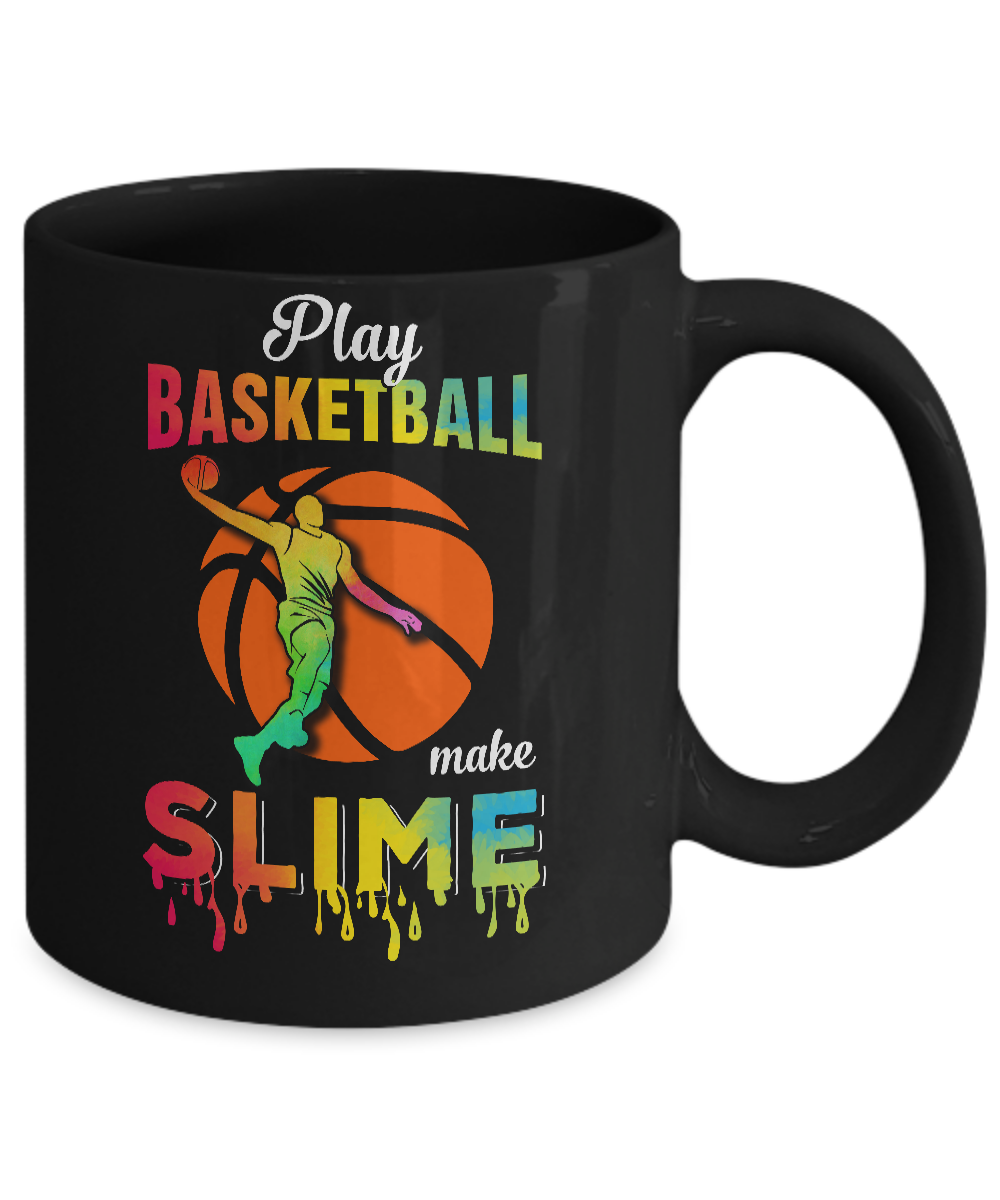 Play Basketball Make Slime Watercolor For Girl Women Mug-Coffee Mug-11oz Mug-Black