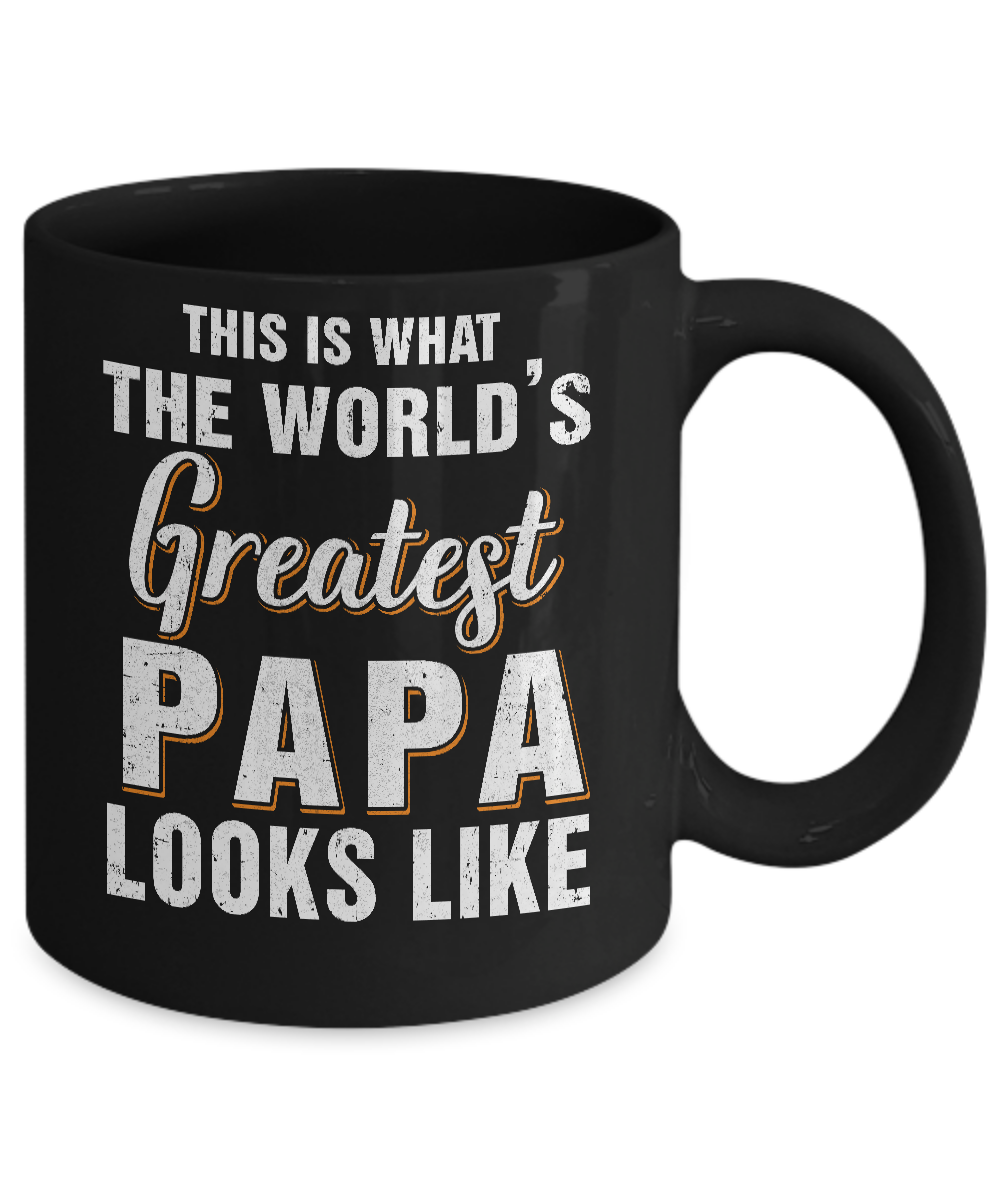 What World's Greatest Papa Looks Like Fathers Day Mug-Coffee Mug-11oz Mug-Black