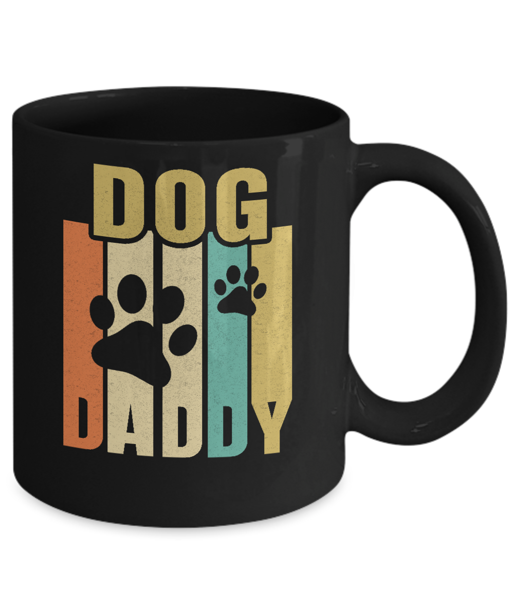 Retro Vintage Daddy Dog Father's Day Gift Mug-Coffee Mug-11oz Mug-Black