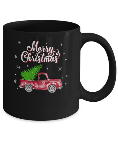 Snow Tree Truck Merry Christmas Mug-Coffee Mug-11oz Mug-Black