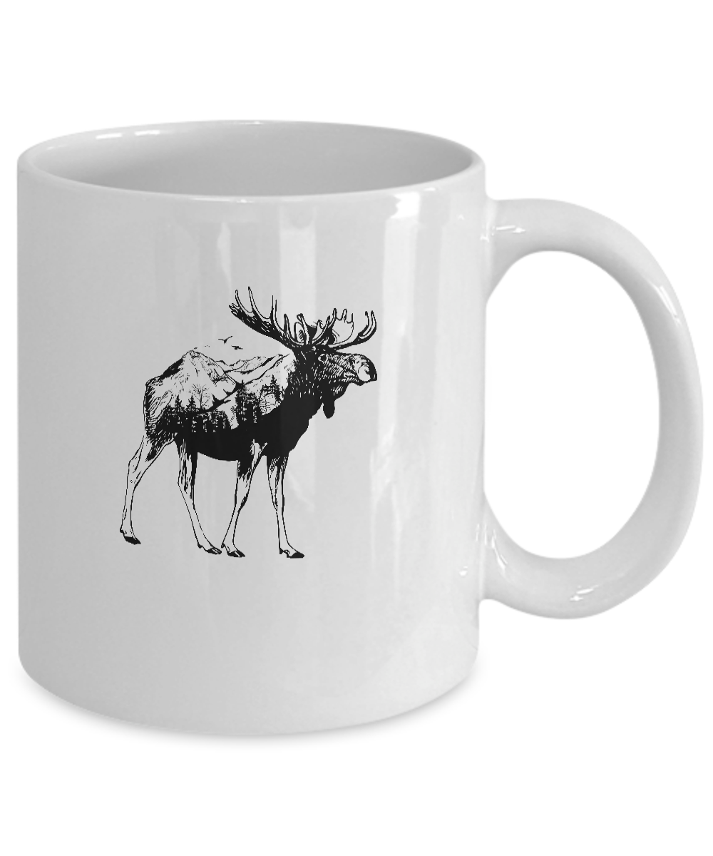 Moose Sighting Forest Funny Minnesota State Mug-Coffee Mug-11oz Mug-White