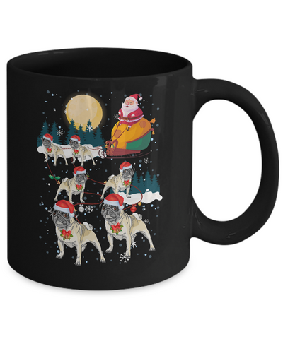 Dog Reindeer Pug Christmas Gift Mug-Coffee Mug-11oz Mug-Black