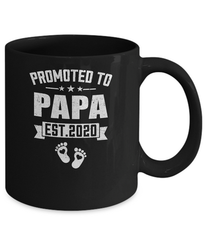 Promoted To Papa Est 2020 Fathers Day Gift Mug-Coffee Mug-11oz Mug-Black