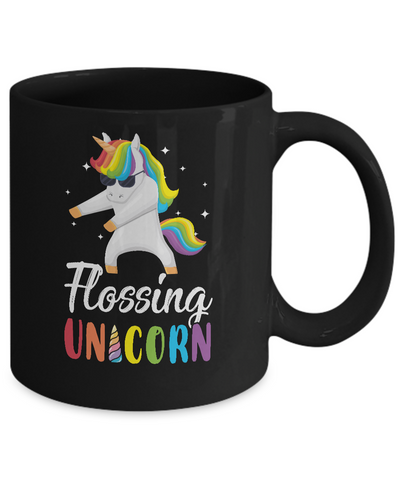 Floss Dance Flossing Unicorn Mug-Coffee Mug-11oz Mug-Black