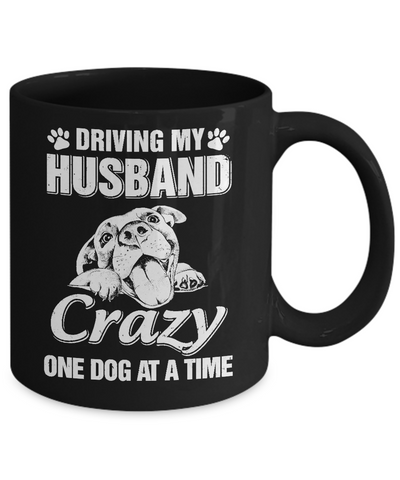 Driving My Husband Crazy One Dog At A Time Car Wife Gift Mug-Coffee Mug-11oz Mug-Black