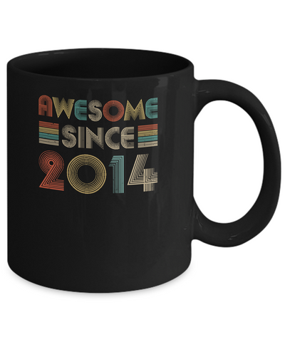 Awesome Since 2014 7th Birthday Gifts Youth Mug-Coffee Mug-11oz Mug-Black