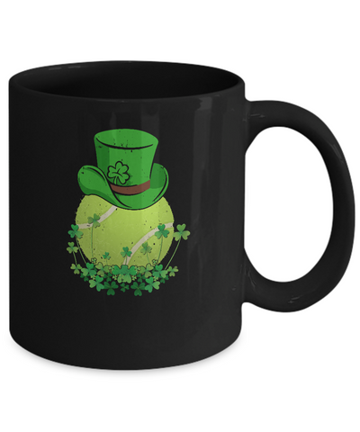 Shamrock Tennis Leprechaun St Patricks Day Mug-Coffee Mug-11oz Mug-Black
