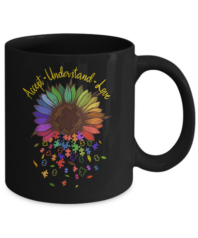 Floral Autism Awareness Daisy Flower For Mom Women Mug-Coffee Mug-11oz Mug-Black