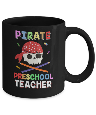 Pirate Preschool Teacher Costume Halloween Mug-Coffee Mug-11oz Mug-Black
