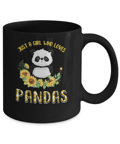 Just A Girl Who Loves Pandas And Sunflowers Mug-Coffee Mug-11oz Mug-Black