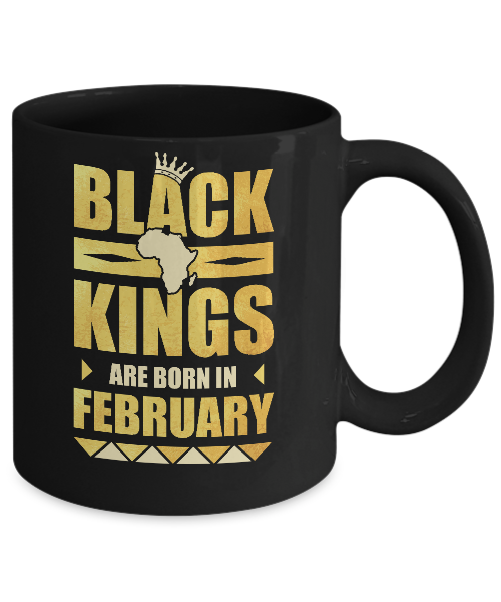 Black Kings Are Born In February Birthday Mug-Coffee Mug-11oz Mug-Black