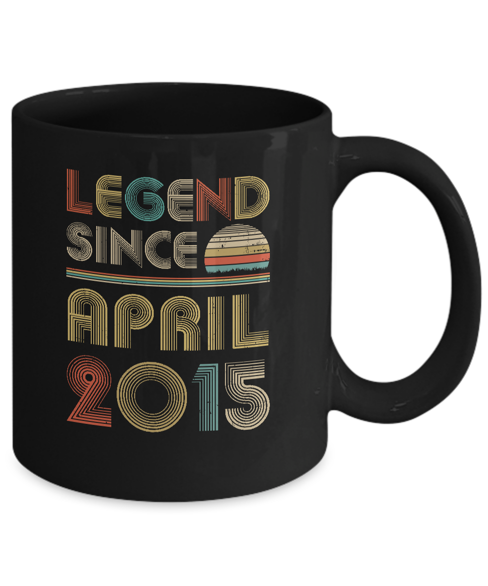 Legend Since April 2015 Vintage 6th Birthday Gifts Youth Mug-Coffee Mug-11oz Mug-Black
