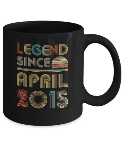Legend Since April 2015 Vintage 6th Birthday Gifts Youth Mug-Coffee Mug-11oz Mug-Black