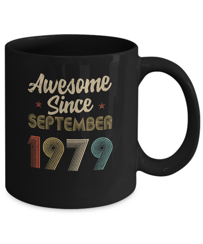Awesome Since September 1979 Vintage 42th Birthday Gifts Mug-Coffee Mug-11oz Mug-Black
