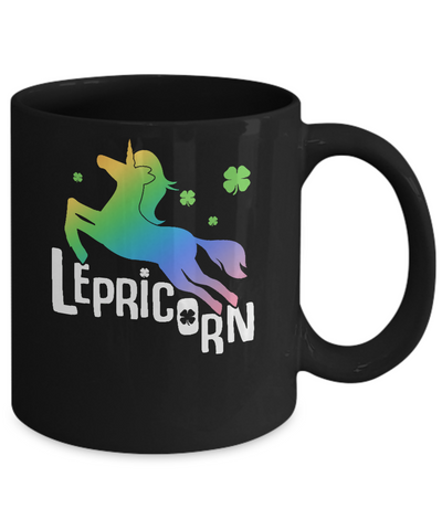 Lepricorn Funny St. Patrick's Day Unicorn Leprechaun Mug-Coffee Mug-11oz Mug-Black
