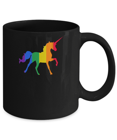 Pride LGBT Unicorn Gift Rainbow LGBT Gay Lesb Mug-Coffee Mug-11oz Mug-Black