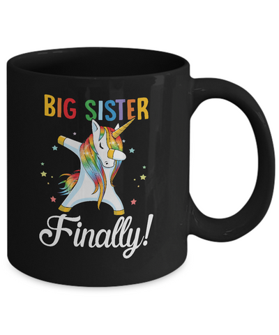 Big Sister Finally Unicorn For Girl Mug-Coffee Mug-11oz Mug-Black