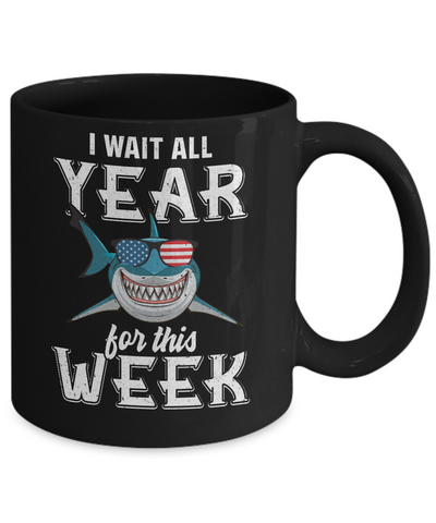 Funny I Wait All Year For This Week Sharks Mug-Coffee Mug-11oz Mug-Black