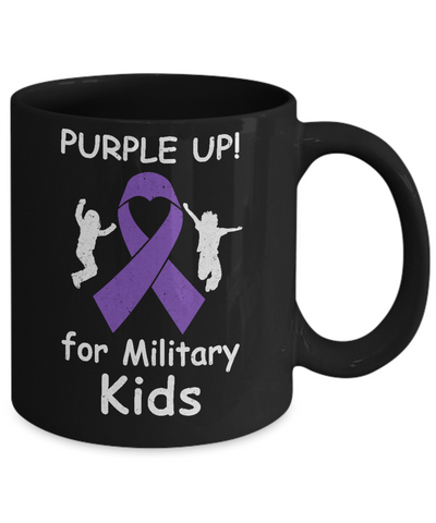 Purple Up For Month Of The Military Kids Mug-Coffee Mug-11oz Mug-Black