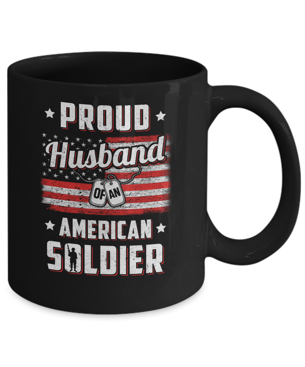 Proud Husband Of A Soldier Army Wife Veteran Mug-Coffee Mug-11oz Mug-Black