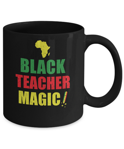 Black Educator Magic Black History Month Teacher Matter Gift Mug-Coffee Mug-11oz Mug-Black