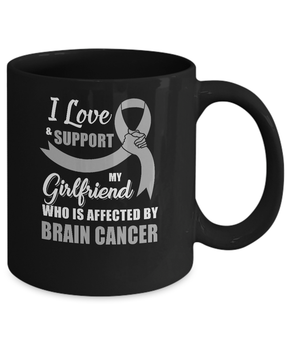 Brain Cancer Awareness Support Grey Girlfriend Boyfriend Mug-Coffee Mug-11oz Mug-Black
