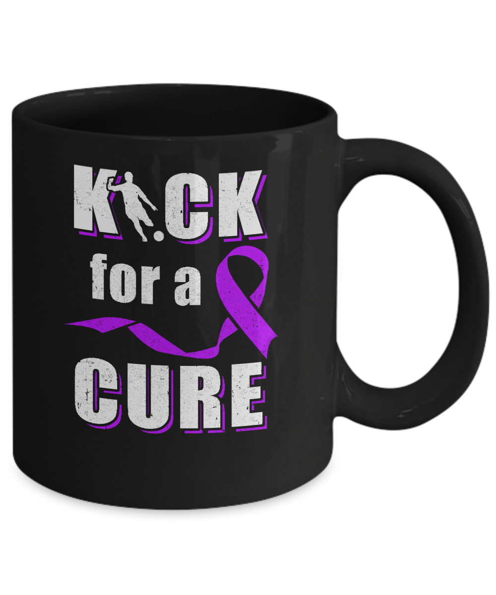 Kick For A Cure Soccer Alzheimers Pancreatic Lupus Awareness Mug-Coffee Mug-11oz Mug-Black