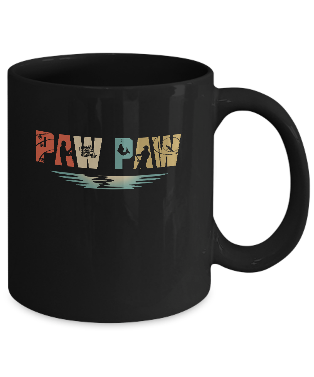 Vintage Fishing Paw Paw Father's Day Gift Mug-Coffee Mug-11oz Mug-Black