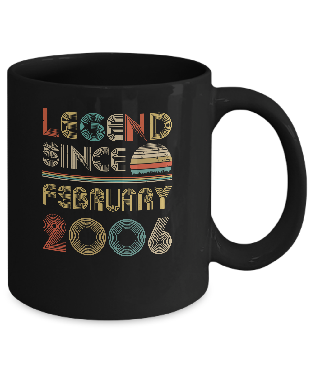 Legend Since February 2006 Vintage 15th Birthday Gifts Mug-Coffee Mug-11oz Mug-Black