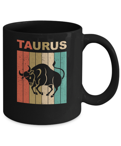 Vintage Taurus Zodiac April May Birthday Gift Mug-Coffee Mug-11oz Mug-Black