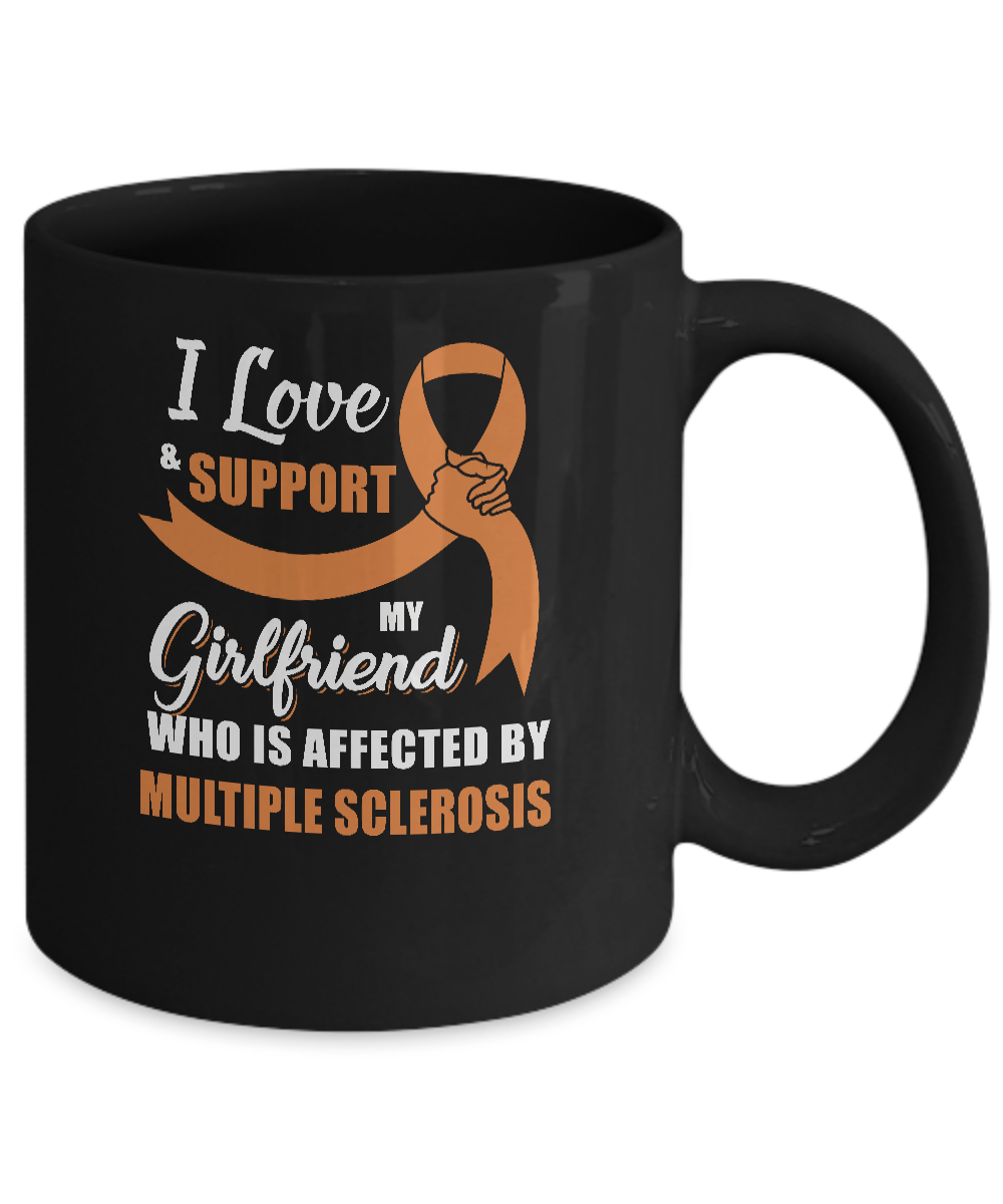 Multiple Sclerosis Awareness Support Orange Girlfriend Boyfriend Mug-Coffee Mug-11oz Mug-Black