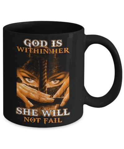 Knight Templar God Is Within Her She Will Not Fail Mug-Coffee Mug-11oz Mug-Black