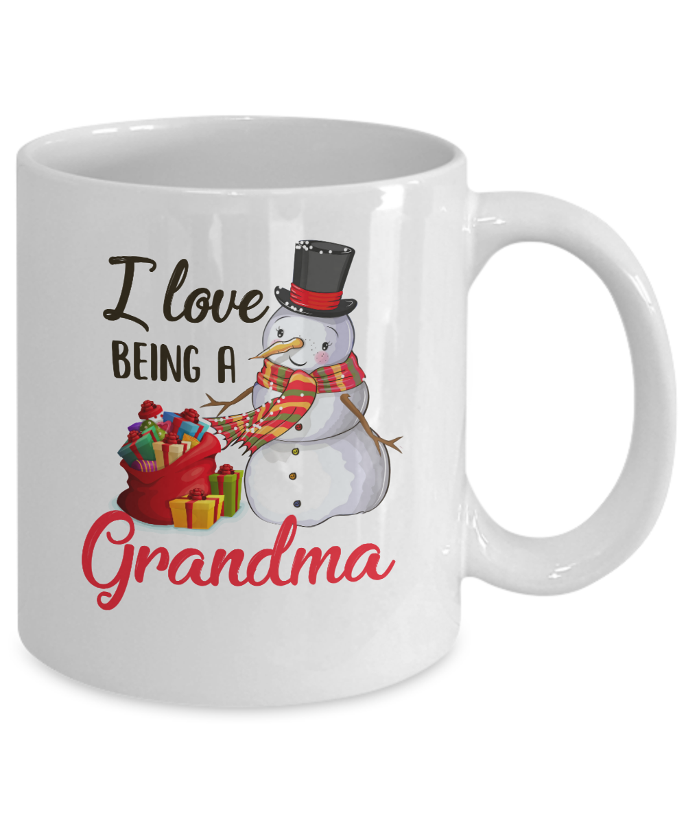 I Love Being A Grandma Snowman Gift For Christmas Day Mug-Coffee Mug-11oz Mug-White