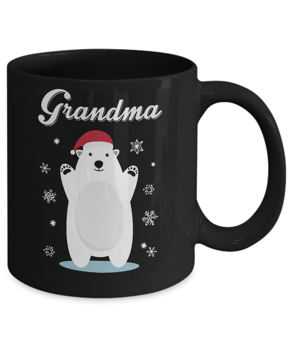 Grandma Bear Christmas Santa Pajamas Mug-Coffee Mug-11oz Mug-Black