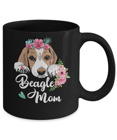 Beagle Mom Funny Dog Mom Gift Idea Mug-Coffee Mug-11oz Mug-Black